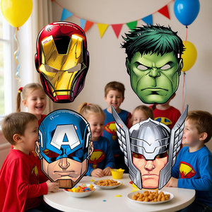 Masques de fête Avengers, 6 pièces, 2 sacs de masques en papier pour enfants, accessoire de costume - Product Image 3