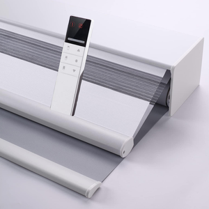 Nouvelles stores zébrés électriques à double couche, occultants intégrés, <span class=keywords><strong>anti</strong></span>-<span class=keywords><strong>UV</strong></span>, filtrants, avec télécommande, en tissu uni de haute qualité <span class=keywords><strong>pour</strong></span> fenêtres - Product Image 1
