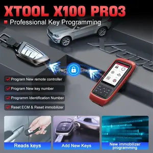 XTOOL X100 Pro3 전문 키 프로그래머 자동차 진단 도구 코드 리더 7 서비스 평생 무료 업데이트 EEPROM 어댑터