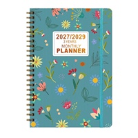 Carnet de notes A5 spirale 2027-2029, agenda, couverture rigide, 64 feuilles, organisateur de planning quotidien et mensuel