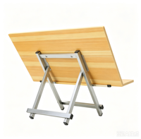 Bureau d'ordinateur pliable avec cadre en métal, bureau en bois grainé, table pour ordinateur portable