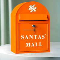 Boîte aux lettres murale vintage NINI en fer, décorative de Noël, boîte postale en métal avec affichage latéral pour jardin extérieur