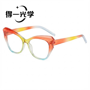 Lunettes de vue œil de chat, verres anti-lumière bleue, monture moyenne unisexe, verres en polycarbonate, style rétro - Product Image 2