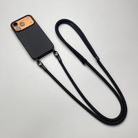 Étui de téléphone portable en TPU souple avec cordon long et doublure en tissu pour iPhone 17 Pro Max, pour femme