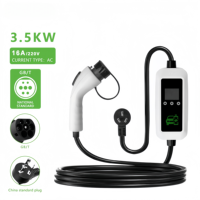 Chargeur EV portable Type 2 3,5 kW 16A, réglable 8A-16A, avec application, IP55, CEE Schuko 5m, vente en gros, direct usine, UE