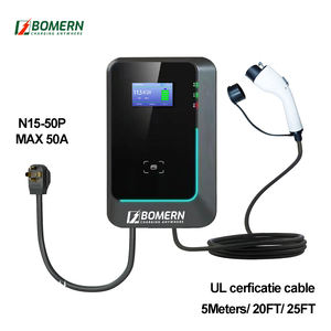 เครื่องชาร์จรถยนต์ไฟฟ้า Bomern <span class=keywords><strong>1</strong></span> เฟส 11 กิโลวัตต์ ระดับ 2 แบบ Type <span class=keywords><strong>1</strong></span> 48A J1772 15-50  สำหรับติดตั้งบนผนัง ใช้ในบ้าน - Product Image 1