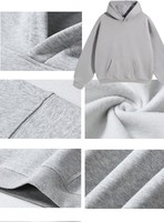 Sudadera con Capucha Unisex con Estampado DTG OEM, 380 Gramos, Forrada, Sin Cordones, Talla Grande, Lisa, Gruesa, Holgada para Hombre