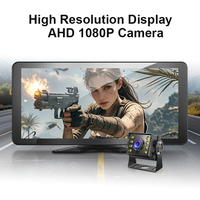 Kit de surveillance intelligent AI 4 canaux 10,36 pouces avec alarme d'angle mort BSD, CarPlay sans fil, Android Auto et sortie audio 1080P pour caméra de camion, bus, camping-car
