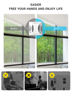 Robot Limpiacristales Eléctrico Automático Fmart W6, Ultrasónico, con Pulverización Dual, 9 Idiomas, Avisos <span class=keywords><strong>de</strong></span> Voz, para Uso <span class=keywords><strong>en</strong></span> Hoteles y Exteriores - Product Image 4