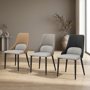 Modern PU Leather Living Room <b>Chair</b> Solid Back Metal Legs Ergonomic Design Home Furniture - Product Image 1