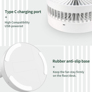 Ventilateur de table pliable électrique à hauteur réglable, télescopique, oscillant, rechargeable, sur batterie, avec tête pivotante - Product Image 4