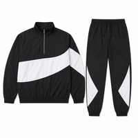 Ensemble de survêtement homme bicolore personnalisé, veste coupe-vent 1/4 zip et pantalon de jogging, vêtements de sport, streetwear, extérieur, sur mesure, OEM, ODM, usine