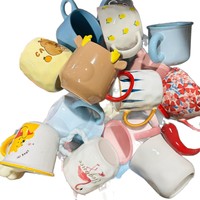 Tasses en céramique faites à la main, lavables au lave-vaisselle, adorables et mignonnes, en boîte surprise, avec soucoupes à café, pour eau et thé, en ensembles assortis, vente en gros pour la vente ambulante