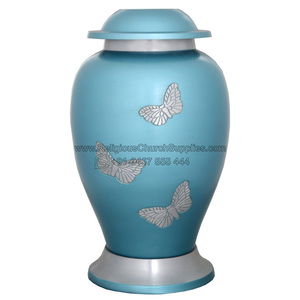 Urnas de cremación de latón talladas a mano, esmalte religioso, urnas de cremación funeraria - Product Image 2