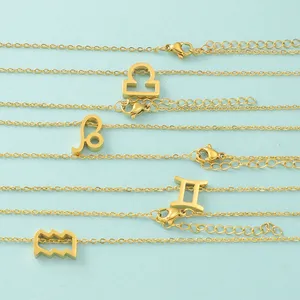Collares Personalizados con Horóscopo de Cumpleaños, Acero Inoxidable, Chapado en Oro de 18 Quilates, Collar con los 12 Signos del Zodiaco para Mujer - Product Image 5
