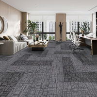 Dalles de moquette géométriques de qualité supérieure, ignifuges de classe B1, pour hôtels, bureaux, couloirs, tapis modulaires carrés