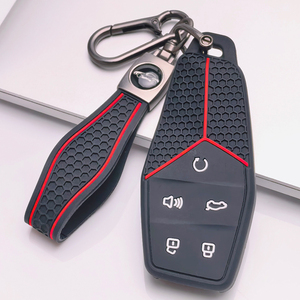 Coque de clé en silicone avec cordon de sécurité à mousqueton, qualité supérieure, anti-rayures, élégante, pour <span class=keywords><strong>MG</strong></span> <span class=keywords><strong>Motor</strong></span> MG3 MG4 MG5 MG6 ZS ZST HS <span class=keywords><strong>EHS</strong></span> - Product Image 4