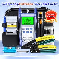 Kit de herramientas de empalme de fibra FTTH Set Bag Terminación básica Equipo de fibra óptica Caja de herramientas de empalme de cable para telecomunicaciones