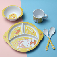 Mignon ensemble de vaisselle en mélamine rose pour enfants vente en gros-pour les repas des enfants