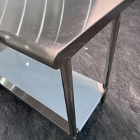 Table de travail en acier inoxydable pour cuisine commerciale, armoire de rangement à porte coulissante, étagère inférieure, comptoir de préparation pour restaurant et cantine