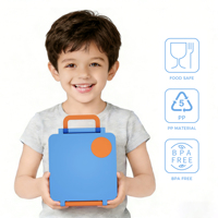 Nouvelle boîte à bento pour enfant, retour à l'école, 4 compartiments, conteneur alimentaire avec bouteille d'eau, sac à lunch, boîte à lunch portable pour enfants