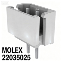 Connecteur Molex 22035025 Mini-SPOX pour carte PCB, 2 broches, pas de 2,5 mm, traversant, fil-carte, pour équipement industriel et applications domestiques
