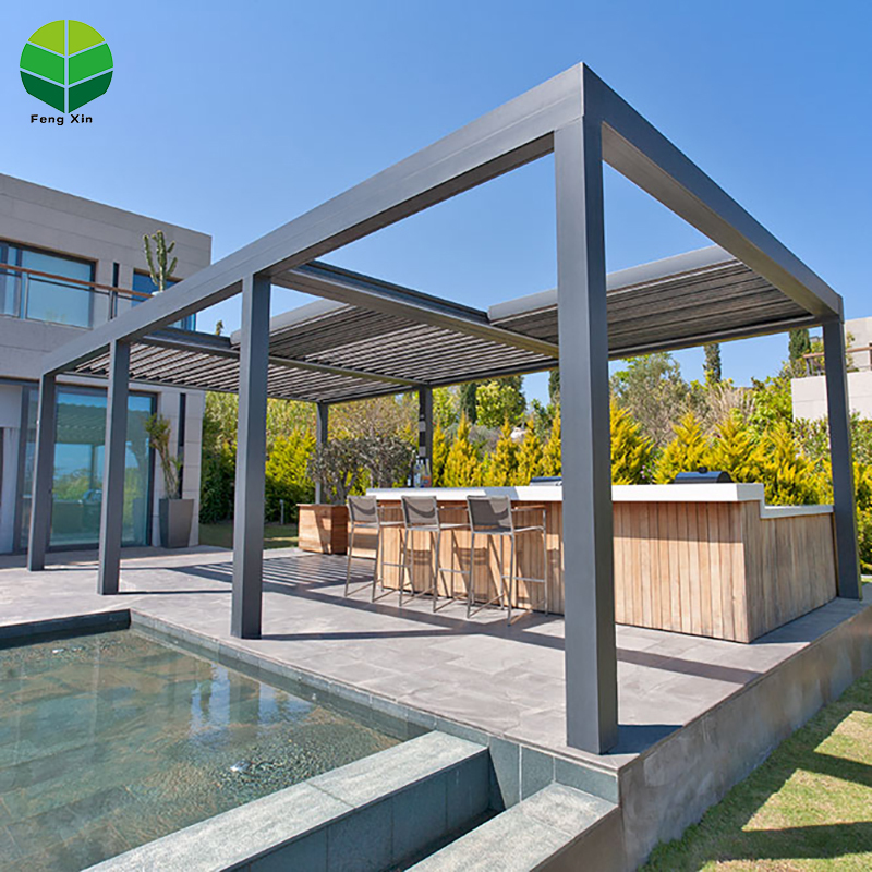 2020 nouvelle facilement assemblé Imperméable Extérieur adapté aux besoins du client réglable motorisé pergola en aluminium