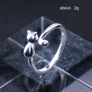 Cute <b>Cat</b> Open <b>Ring</b> Adjustable Animal Finger Accessory for Women Fun Daily Party Gift - Product Image 5
