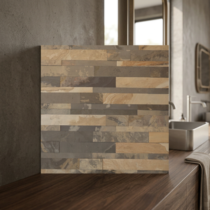 Revestimiento de paredes de piedra, revestimiento de piedra para exteriores, revestimiento de piedra para interiores, revestimiento de paredes interiores contemporáneo, beige gris neutro - Product Image 2