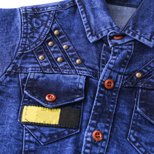 2022 estate vendita calda manica corta bei bambini denim comfort tessuto vestito ragazzi bambini blu denim bambini jeans abbigliamento - Product Image 2