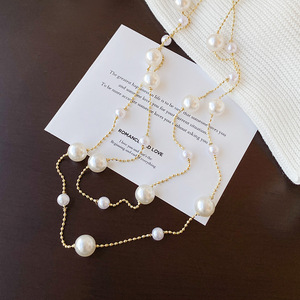 Double Layered Pearl Necklace AA Grade Star Pattern U Shape Clavicle Chain Everyday Wear Light Luxury Jewelry Accessory - Product Image 4