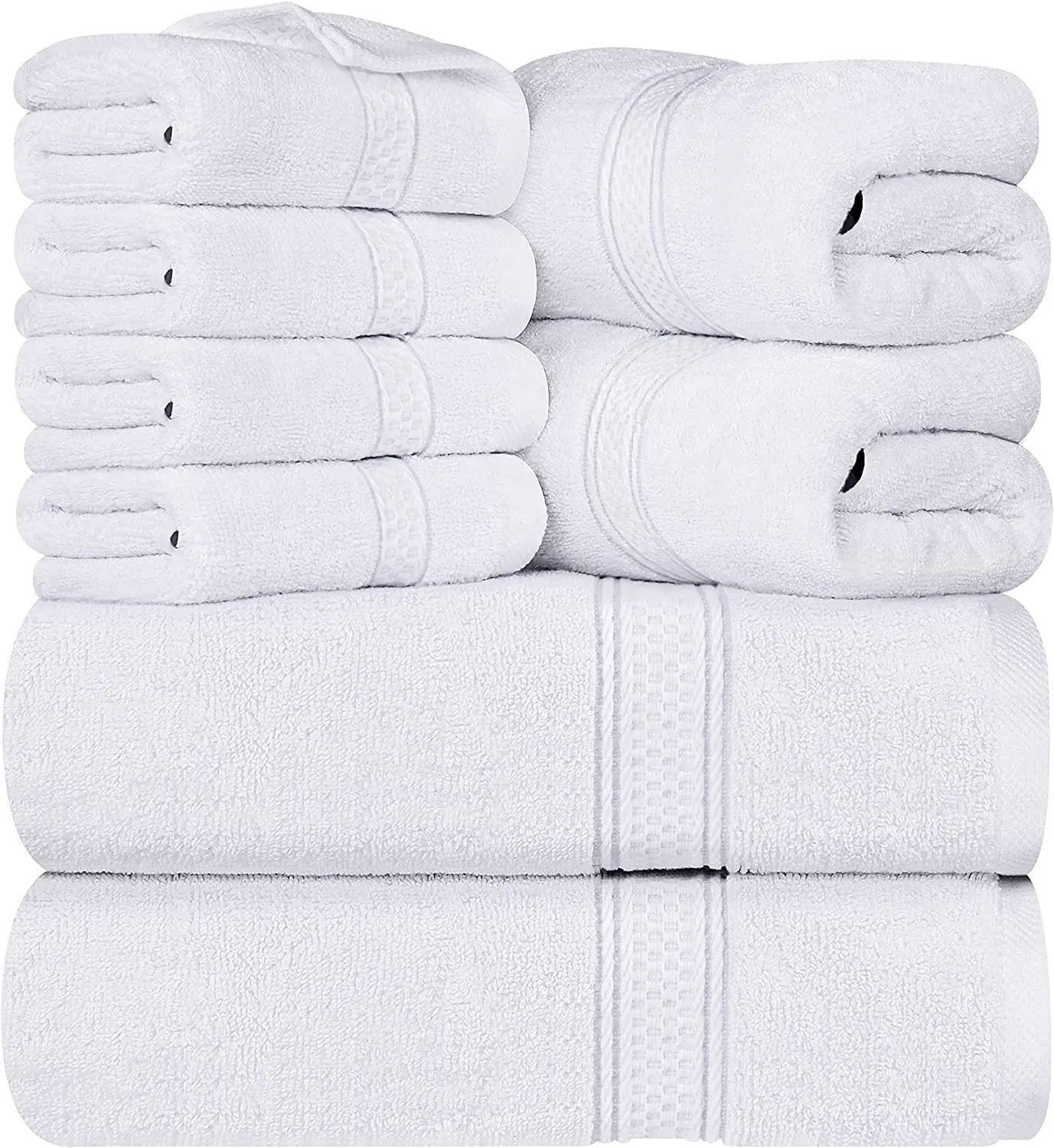 Wholesale Luxury 100% Cotton 8pcs Towel Set Bathroom Towel Hand Bath Towel