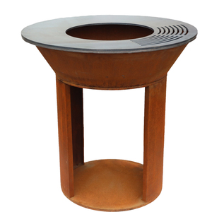 Kingjoy <span class=keywords><strong>Brasero</strong></span> Corten bol à feu robuste en acier avec plaque de gril de Plancha - Product Image 3