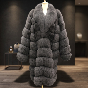 OEM Big Size <b>Men's</b> Waterproof Reversible Thick Warm Long Real Fox Fur Jacket - Product Image 3