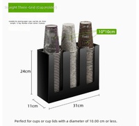 Support de verres en gros, porte-verres à vin en acrylique noir, distributeur de mouchoirs et de pailles, accessoire de comptoir de bar, en stock pour les salons de thé
