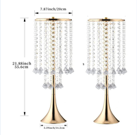 Centre de table en métal cristal doré pour la maison et les événements de mariage