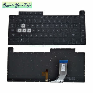 Clavier de jeu américain pour ASUS ROG Strix Scar III G531 <span class=keywords><strong>G513</strong></span> <span class=keywords><strong>G512</strong></span> V184262BS1 UI 0KN1-8T2UI11 0KNR0-4613UI00 avec rétro-éclairage couleur - Product Image 6
