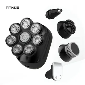 Fanke FK-8730 다기능 무선 대머리 전기 면도기 대용량 배터리 8D 5-in-1 방수 LED 대머리 전기 면도기