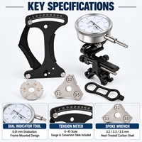 Kit d'outils de redressage de roues de vélo portable 3 pièces avec indicateur de tension des rayons et clé à rayons 3 tailles