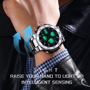 Montre sport numérique de luxe FOXBOX FB0033 pour homme, mode outdoor, analogique-numérique, bracelet en silicone, étanche 30M, chronographe - Product Image 4