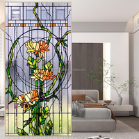 Fenêtre et porte en vitrail massif sur mesure de style européen, double vitrage, fabriquées à la main en Chine, avec mur-rideau en étain durable