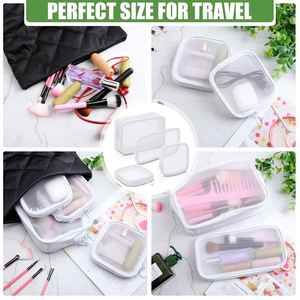 Mesh Initial Cosmetic <b>Bag</b> PVC Cosmetic <b>Bag</b> for Girls, Transparent Toiletry Pouch <b>Make</b> <b>up</b> Storage Organizer Cosmetic Travel <b>Bag</b> - Product Image 4