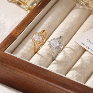 Vente en gros de nouvelle bague en acier inoxydable réglable pour femmes légères niche de luxe et accessoires simples en forme de coeur - Product Image 4