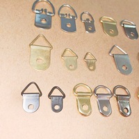 GQK Métal Triangle Anneau en D Crochet Boucles avec Vis Argent pour Suspendre Photo Cadre Art Travail Peinture Cadre Mur