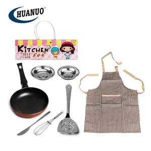 Juego de cocina de acero inoxidable para niñas, juego de cocina