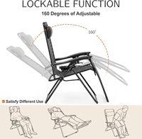 MUCENG Ensemble de chaises modernes zéro gravité avec cadre rembourré, fauteuil inclinable portable pliable avec porte-gobelets et plateaux
