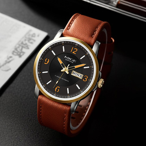 Reloj mecánico personalizado de acero inoxidable con esfera redonda y puntero de cuero para hombres de negocios - Product Image 4