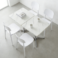 Table et chaises de salle à manger de style simple, table ronde en contreplaqué de 60 cm, dimensions et couleurs personnalisables