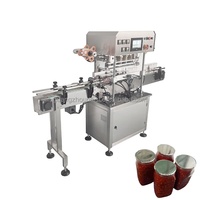 Machine de découpe et de scellage automatique à chaud pour bouteilles PET, bocaux, conteneurs en plastique, seaux et feuilles d'aluminium