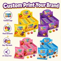 Bonbons aromatisés toutes catégories, emballage 2-en-1, solution tout-en-un pour l'emballage de bonbons durs/doux, sac en plastique avec boîte de présentation, logo UV
